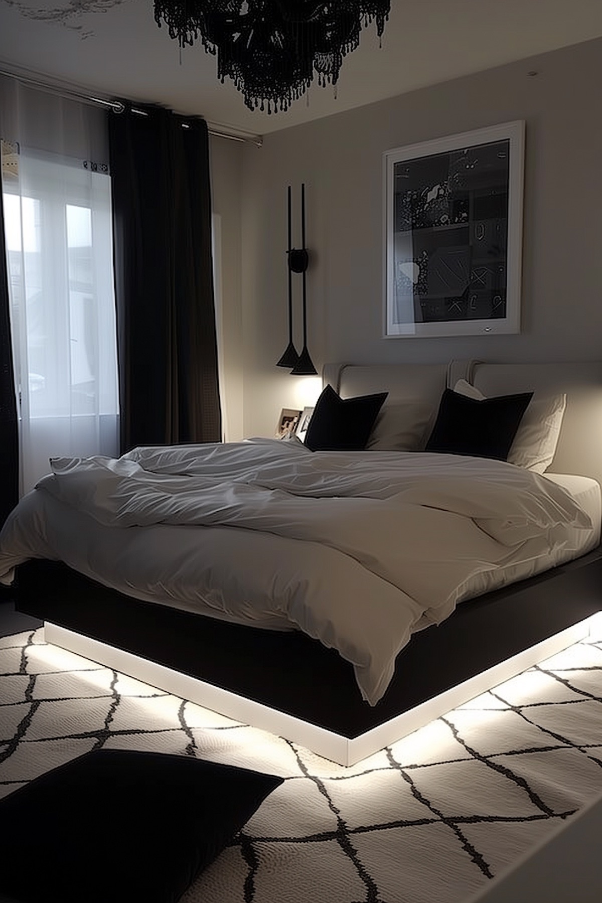 black and white bedroom idea
