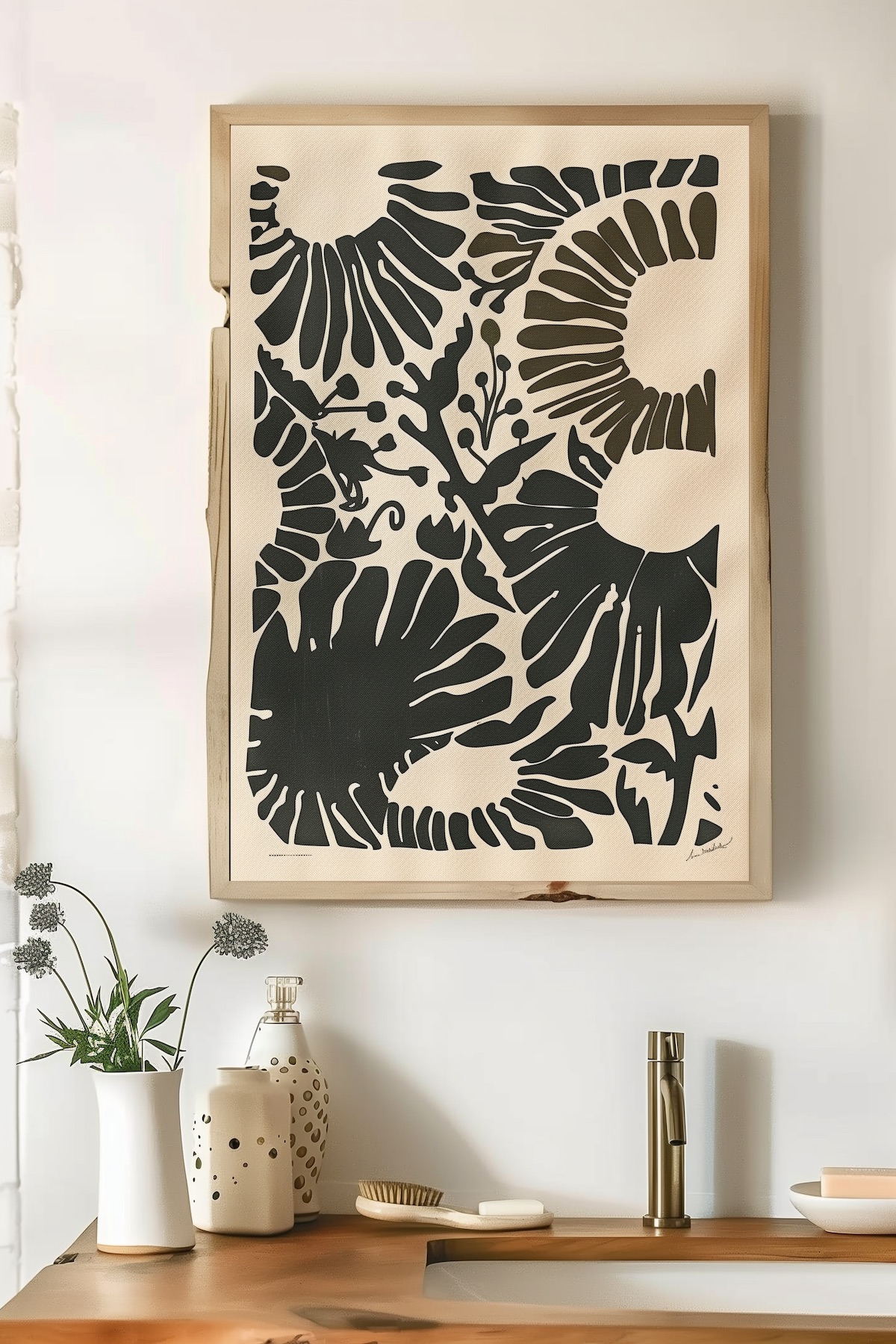 boho abstract bathroom decor