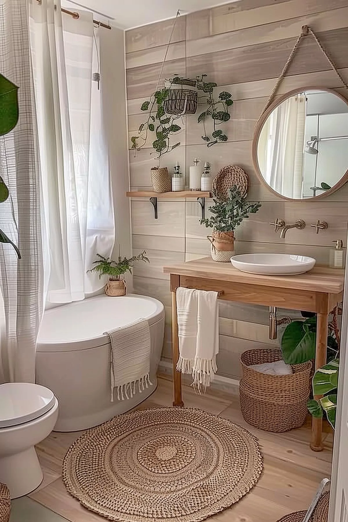 boho bathroom decor neutral