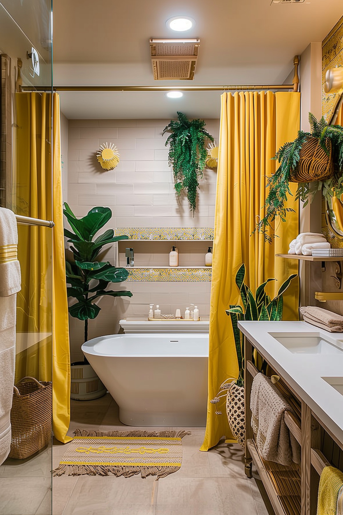 boho bathroom decor yellow