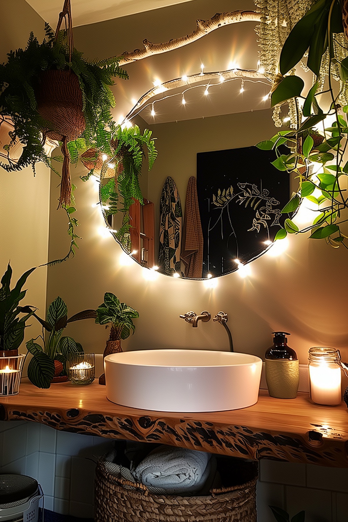 boho jungle bathroom decor