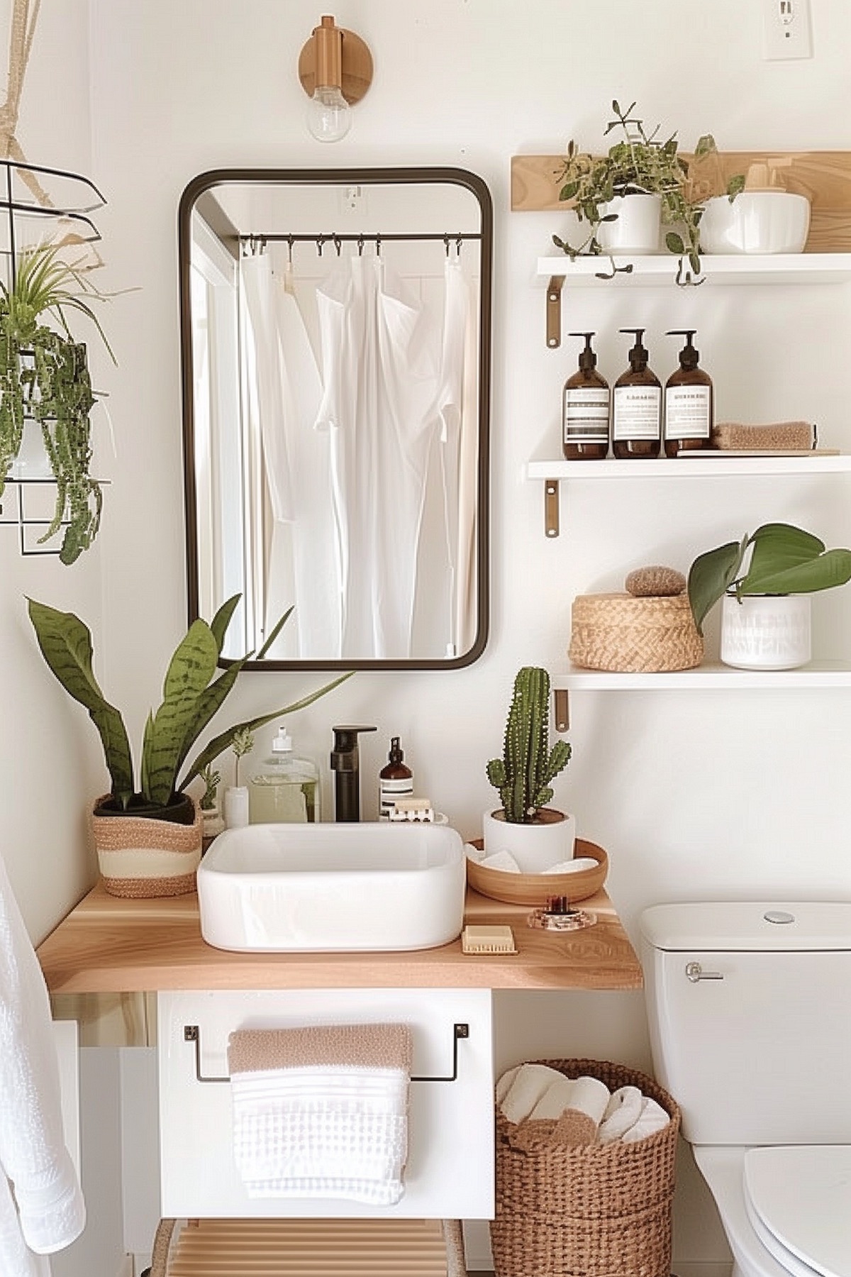 boho minimal bathroom decor