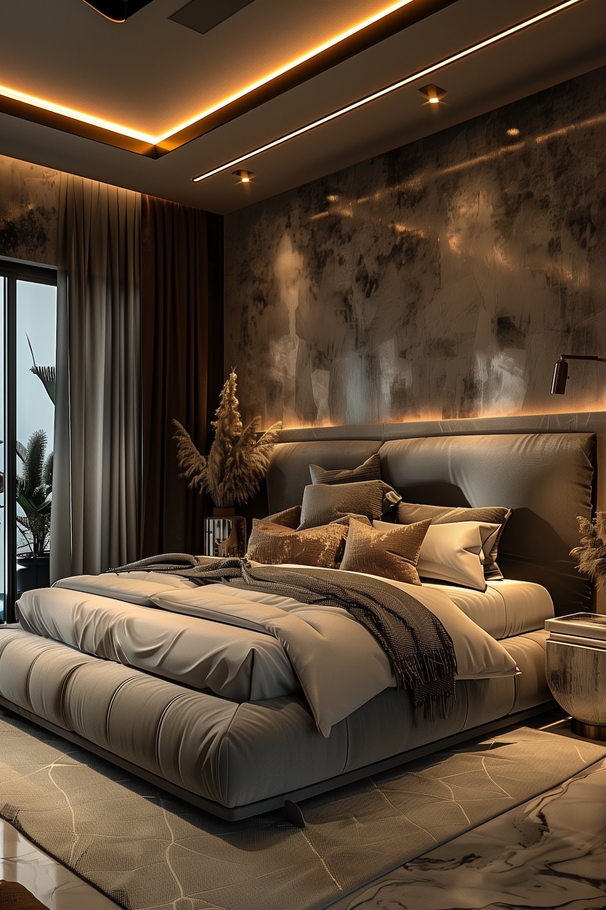 luxurious bedroom lighting idea