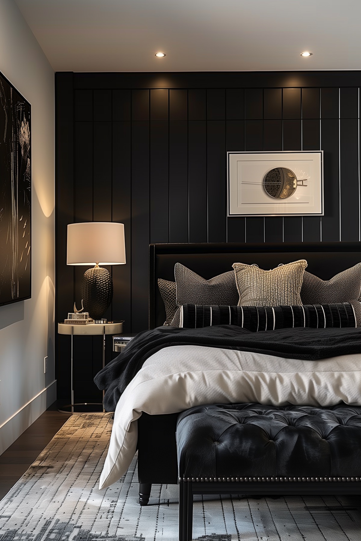 luxurious black headboard