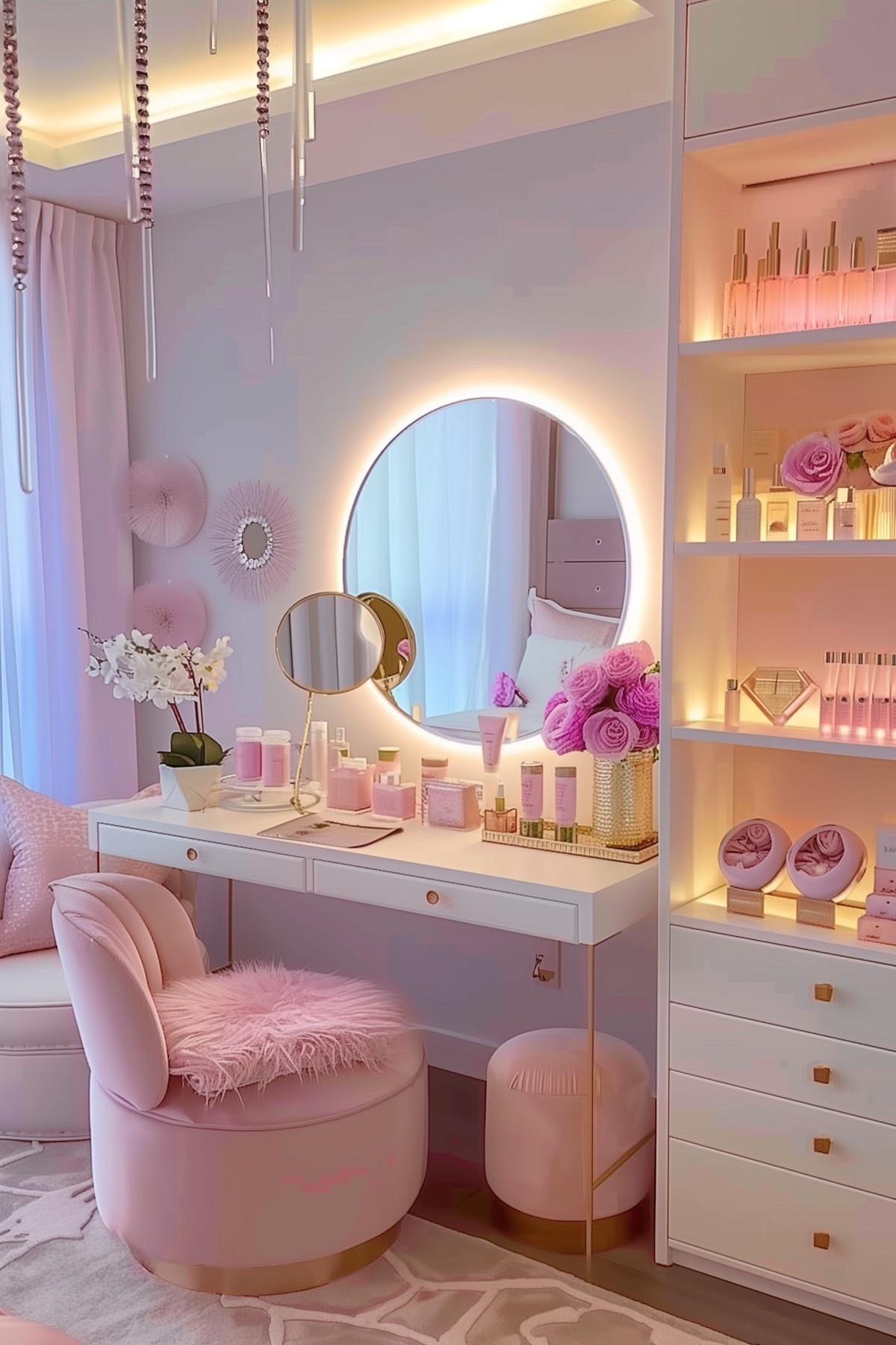 luxurious pink bedroom idea