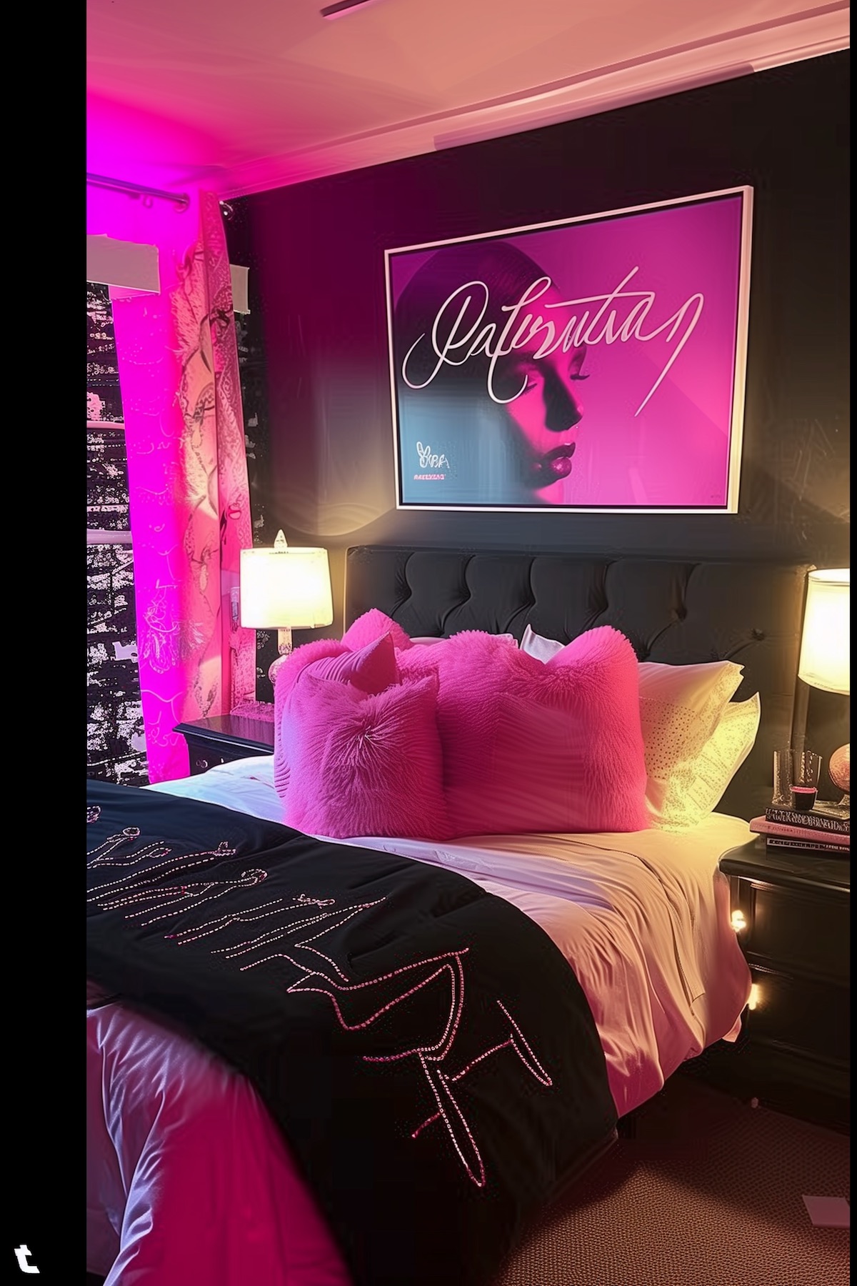 luxurious pink black and white idea