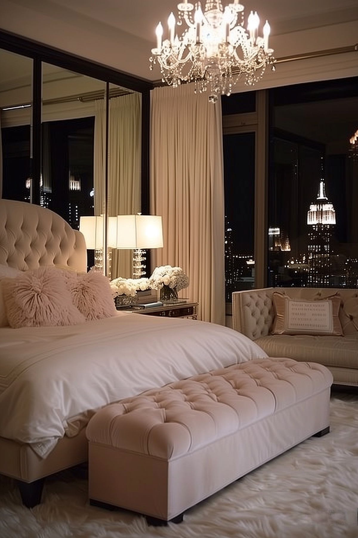 luxurious tufted headboard