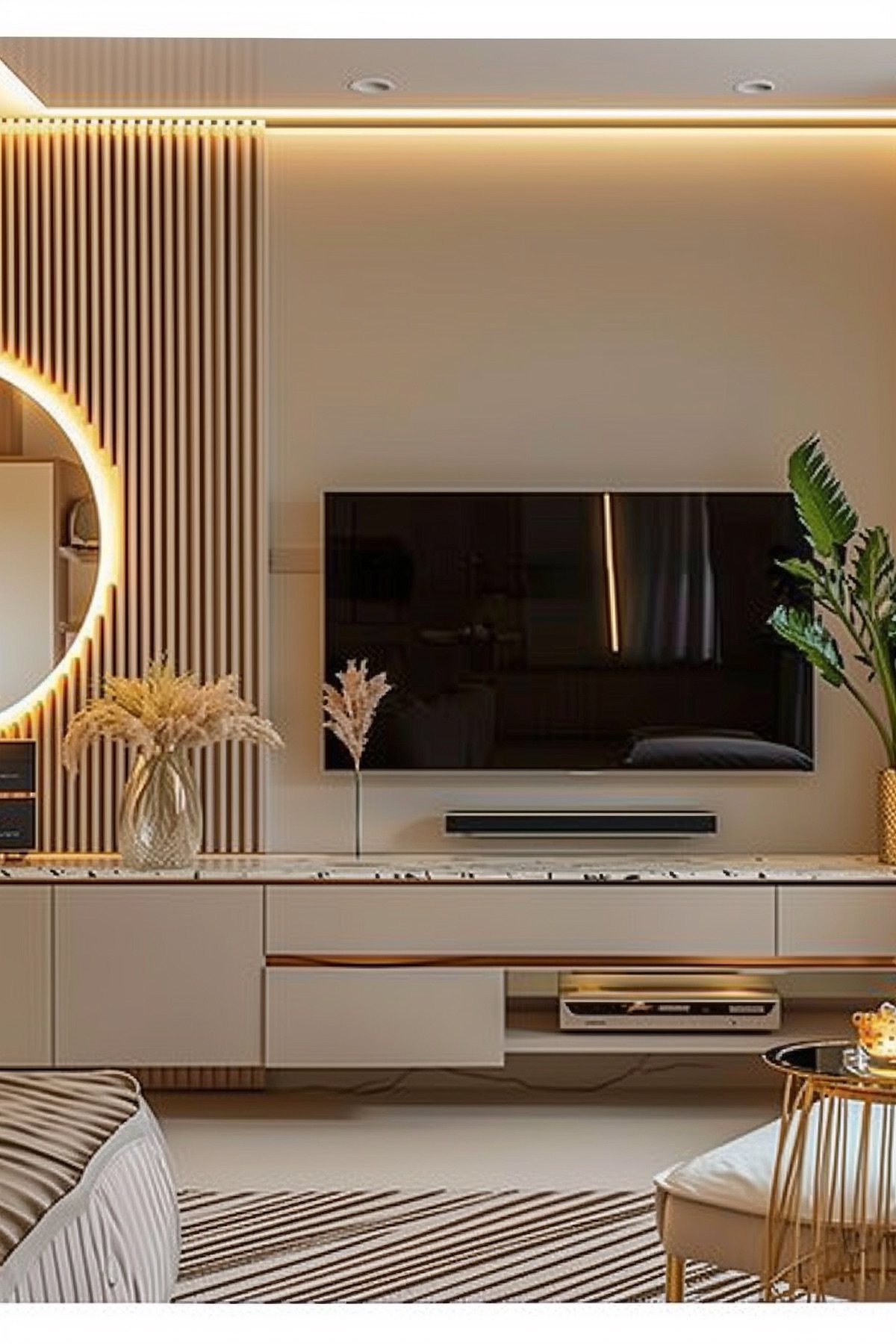 luxurious tv unit design for bedroom