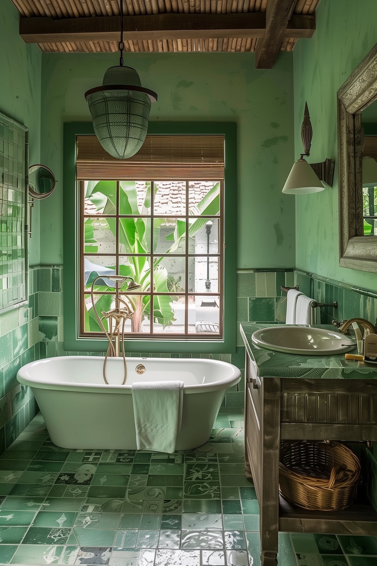 sage green boho decor style