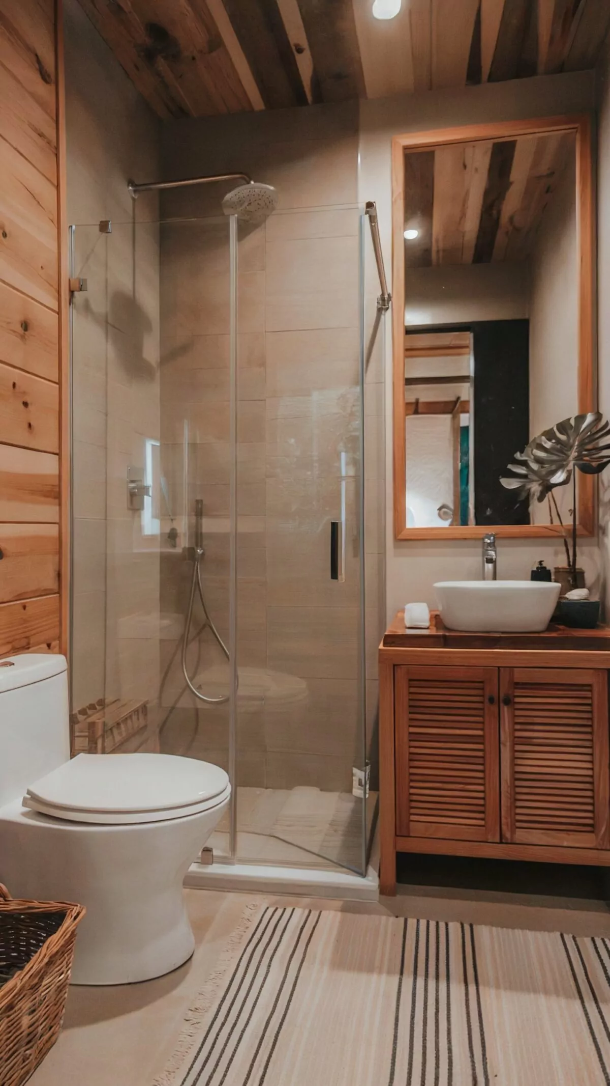 4x6 bathroom design modern rustic wood glass