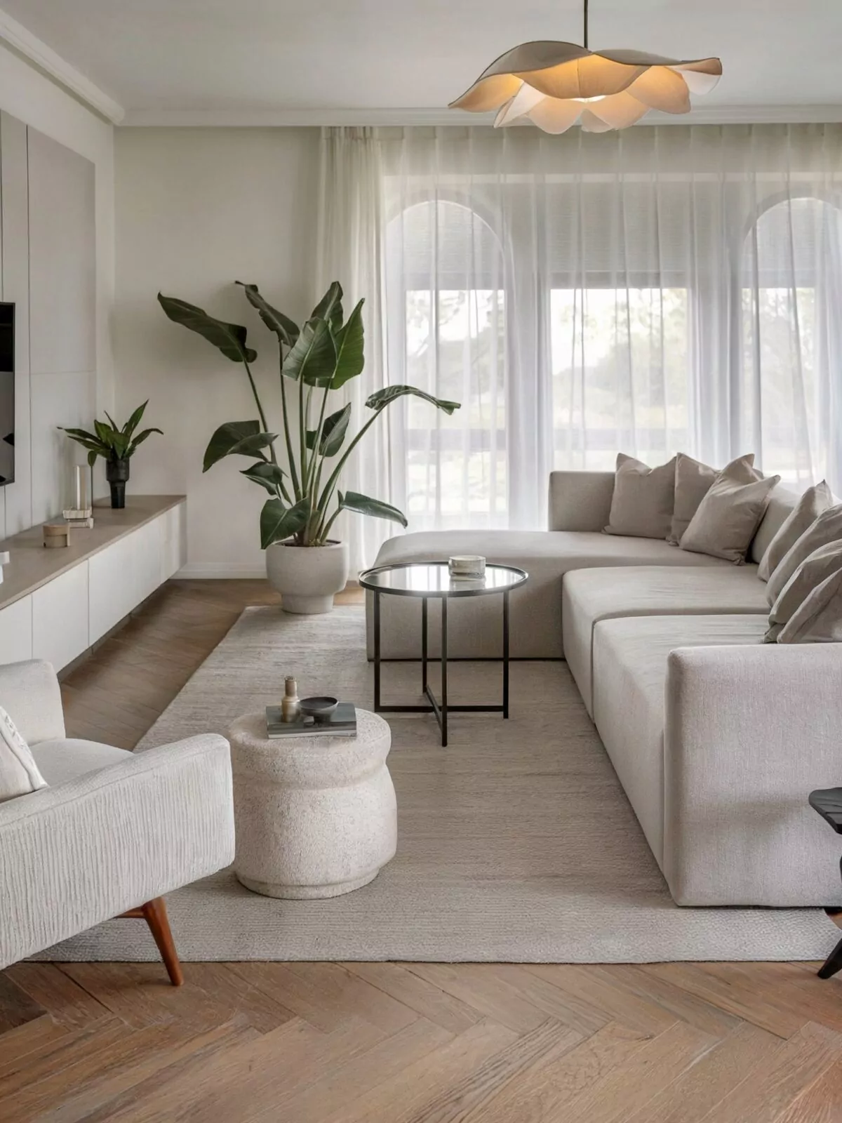 Beige Modern Living Room Design