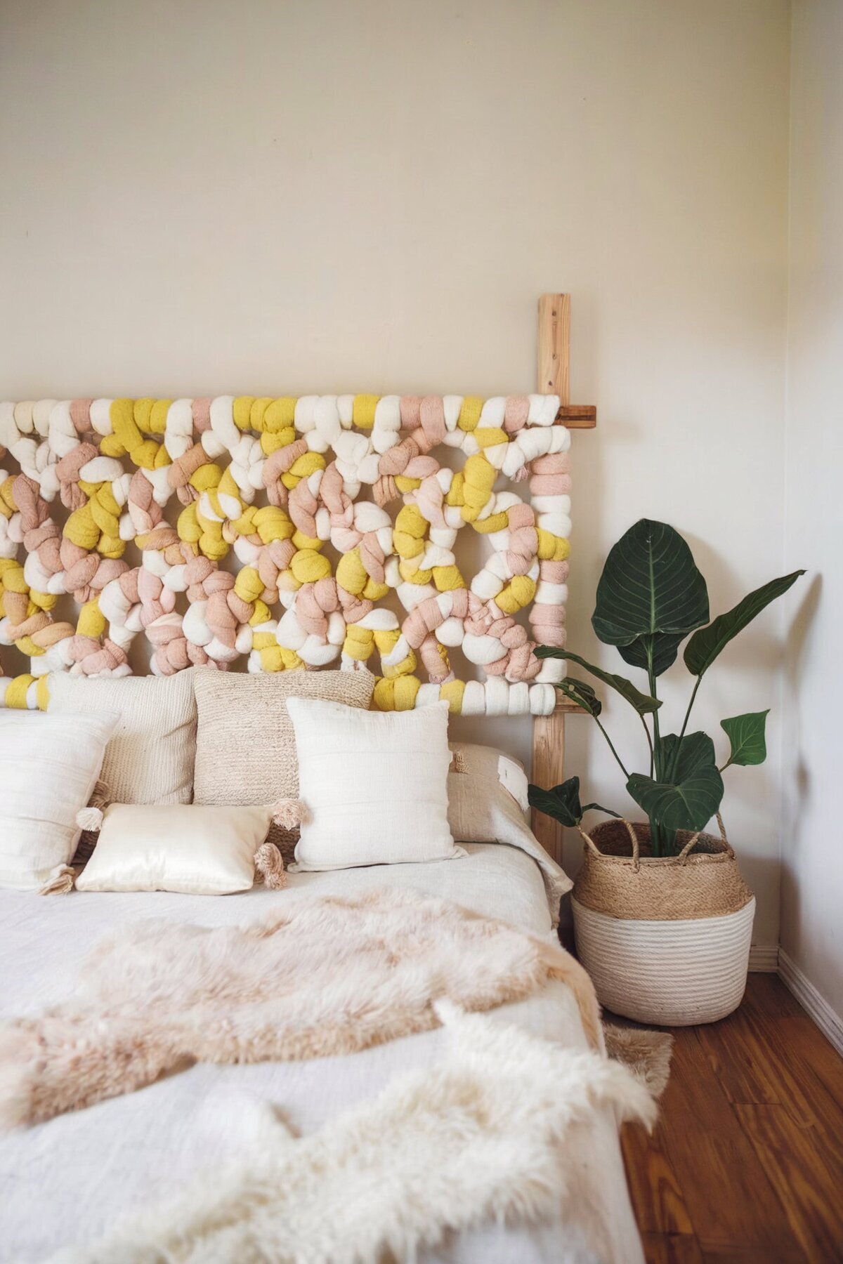 Boho bedroom decor diy woven headboard(1).