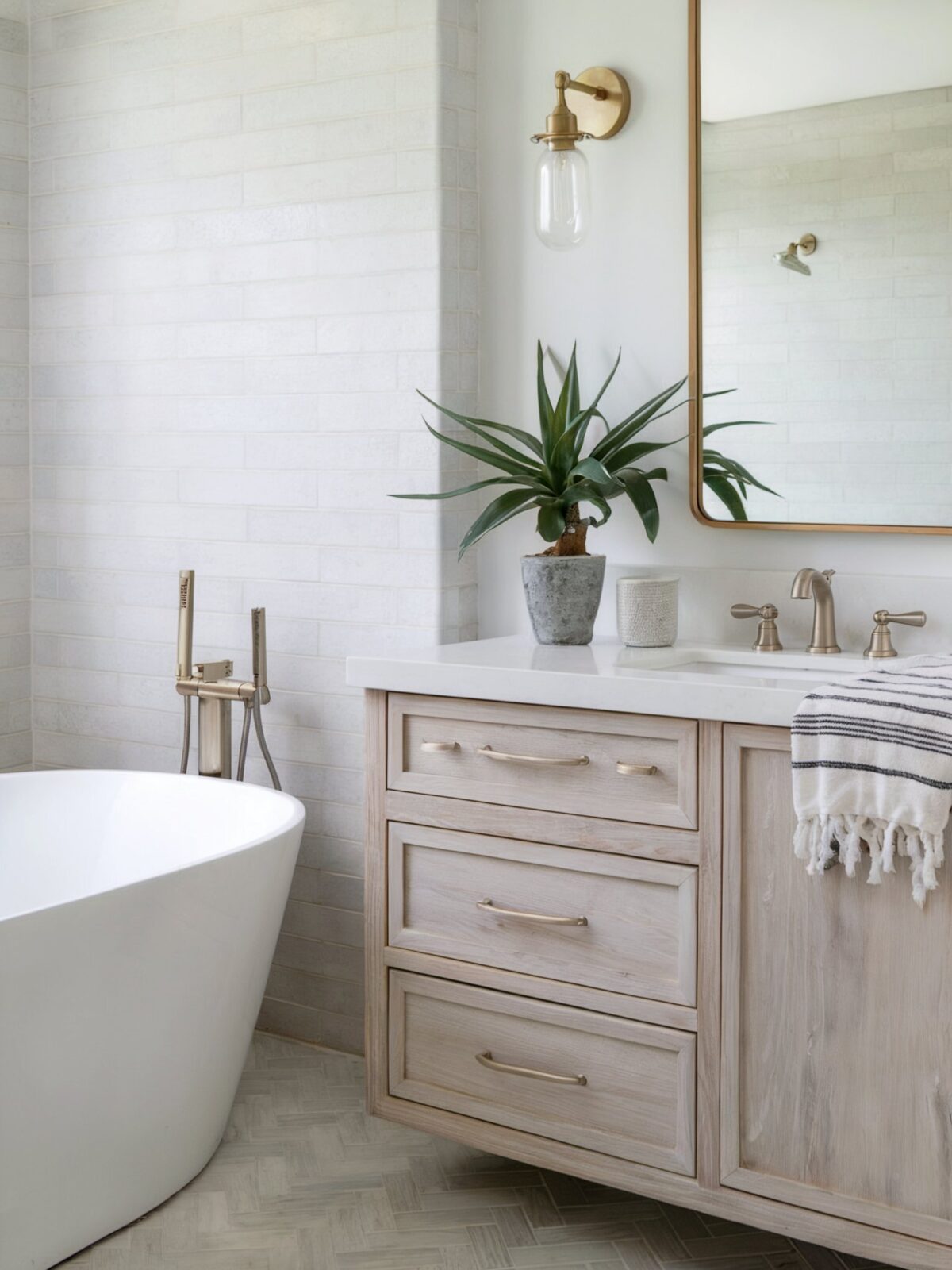 Coastal bathroom vanity mirror ideas a rectangular mirror framed in wood