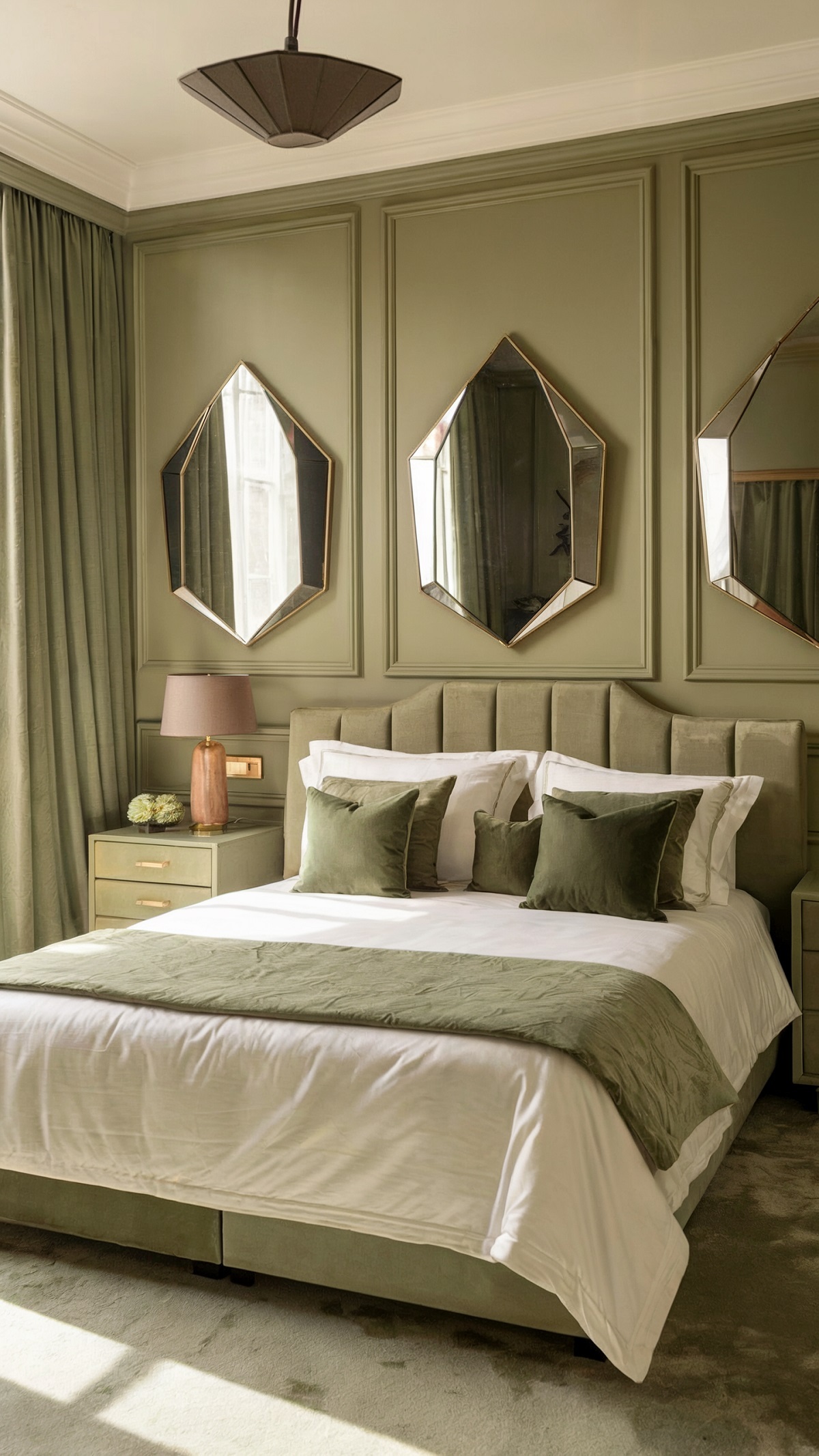 Cozy Sage themed Bedroom