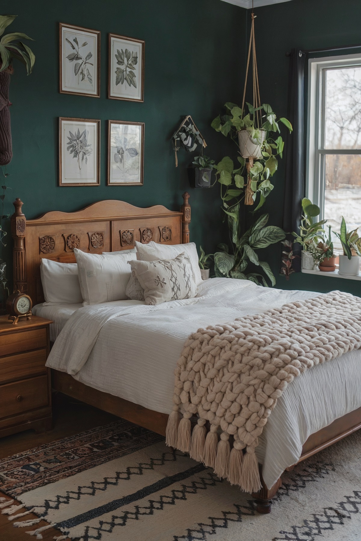 Dark Cozy Boho Bedroom Idea