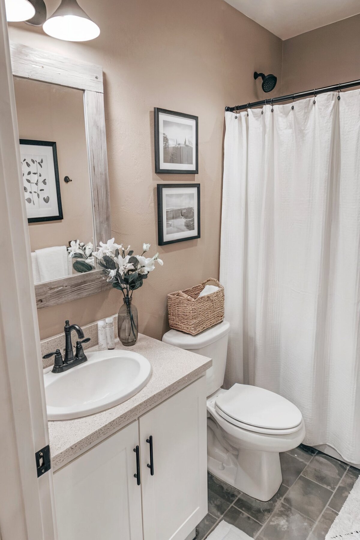 Farmhouse Bathroom Shower Ideas guest bathroom