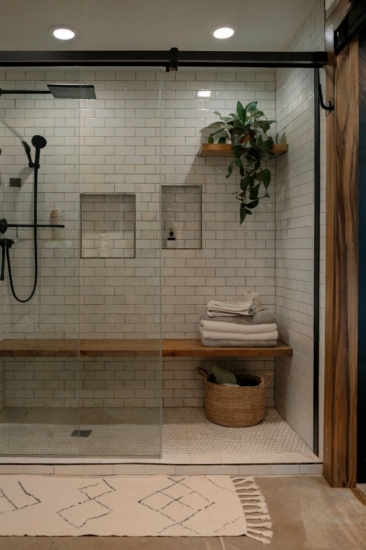 Farmhouse Bathroom Shower Ideas niche
