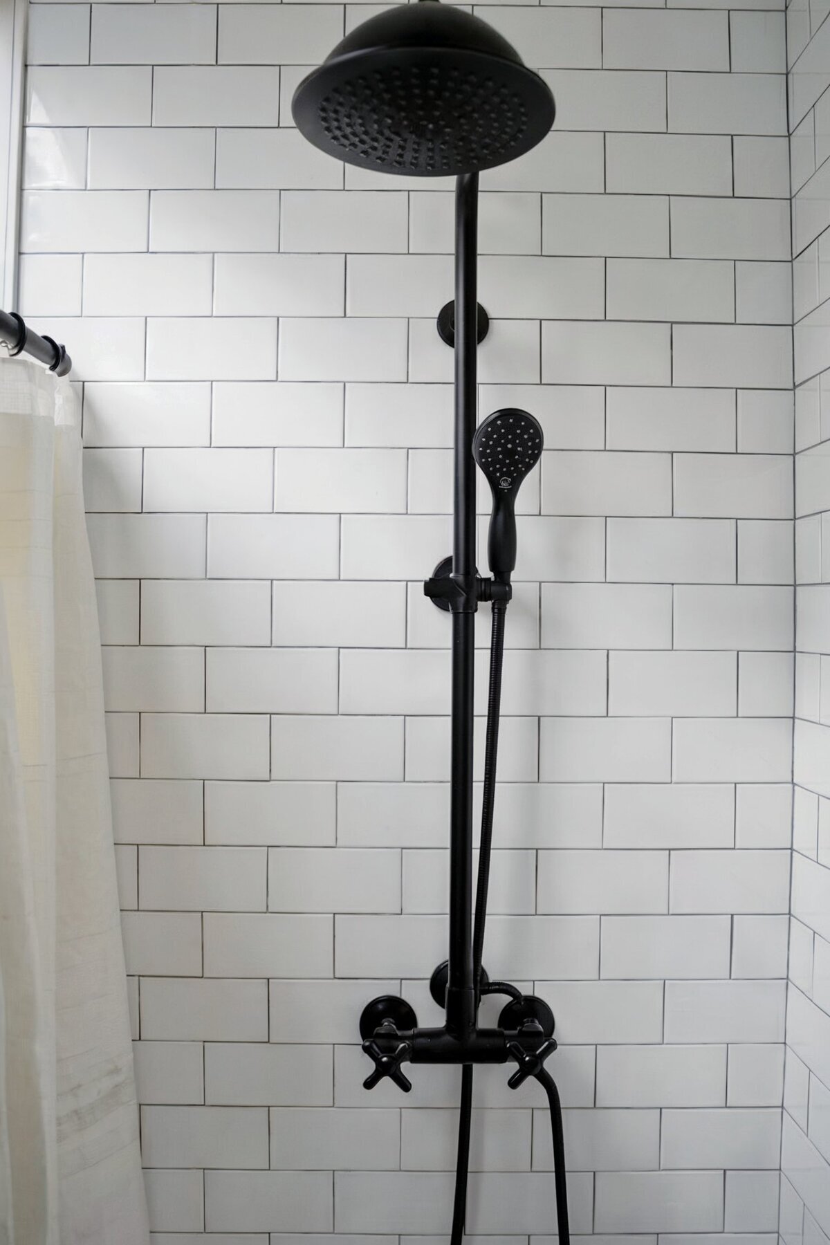 Farmhouse Bathroom Shower Ideas shower head and faucet