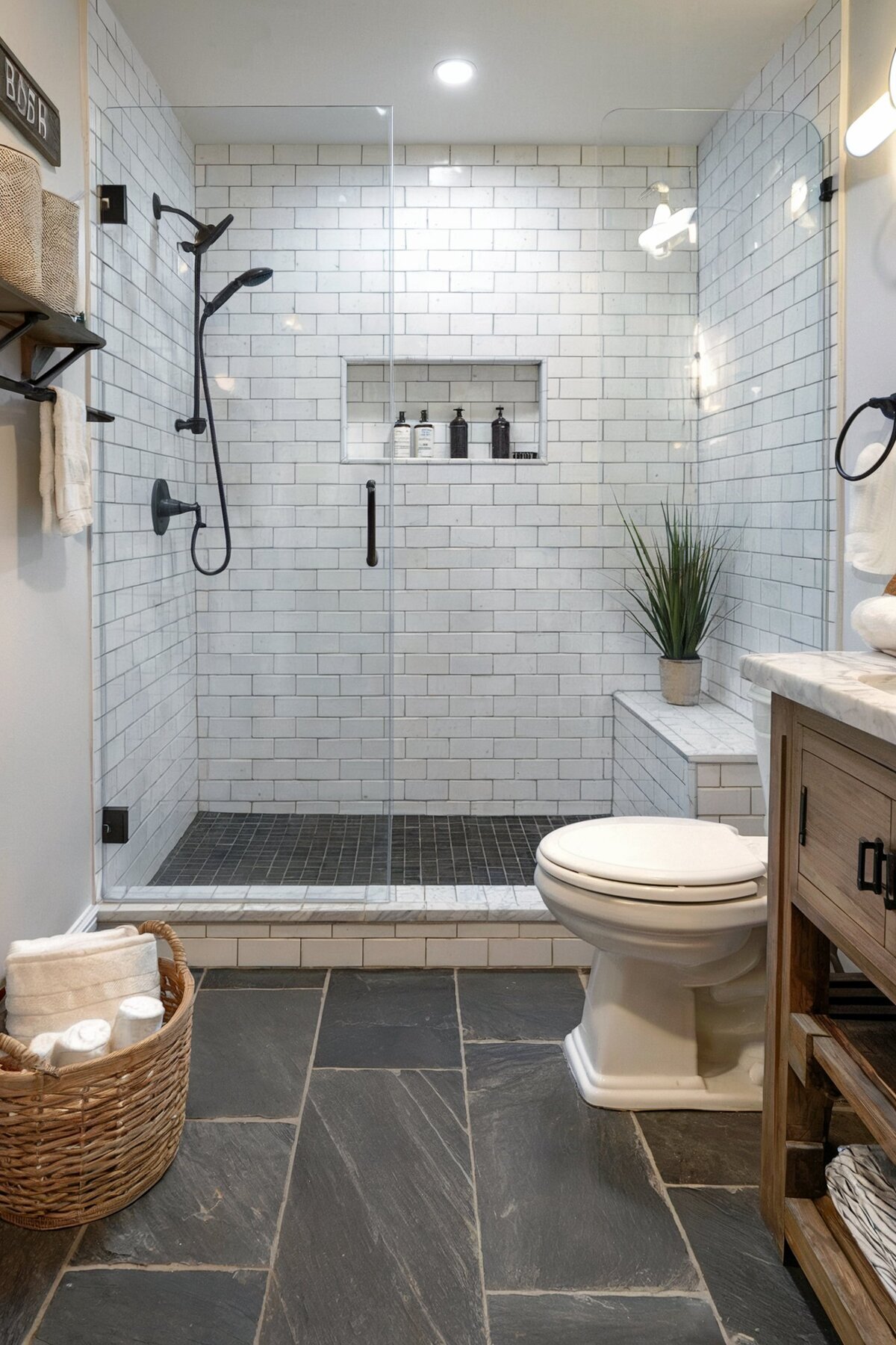 Farmhouse Bathroom Shower Ideas urban