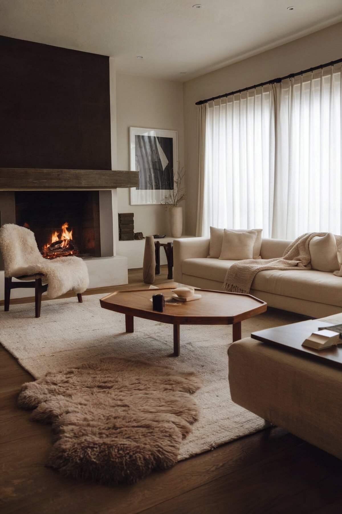 Minimalist living room ideas fireplace