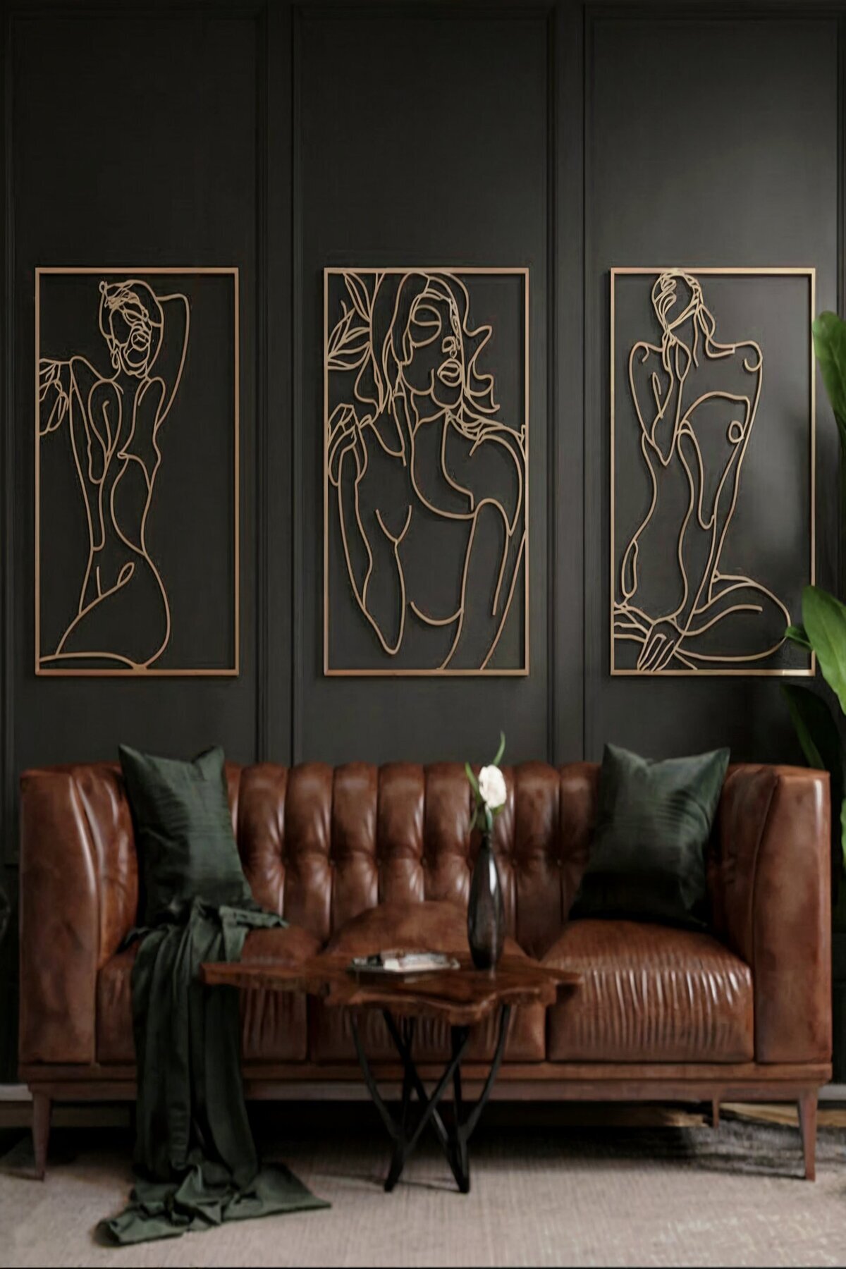 Minimalist living room ideas gold highlight