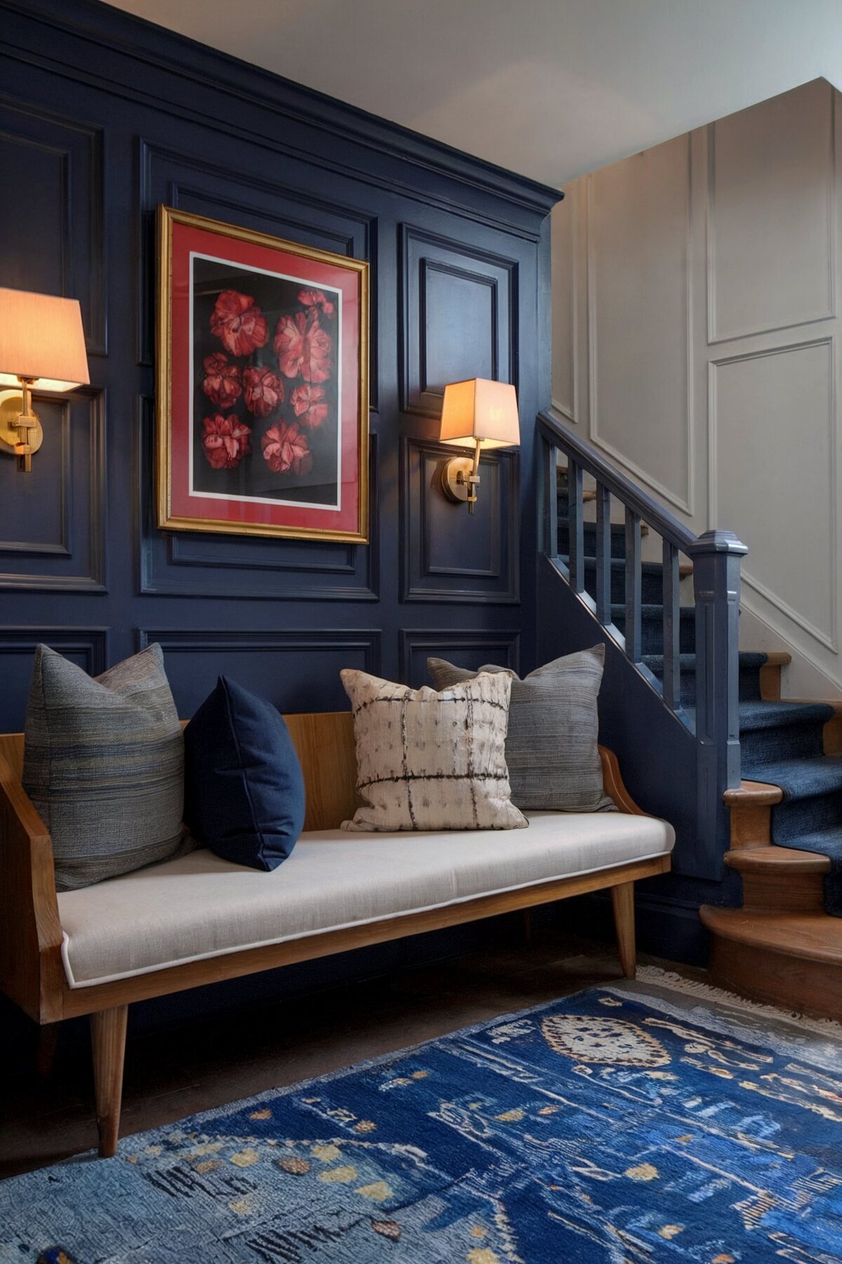 Minimalist living room ideas navy blue