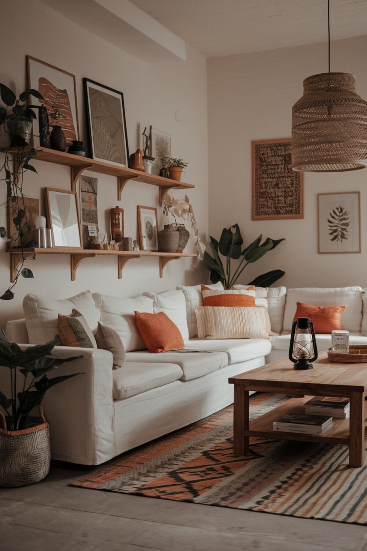 Minimalist living room ideas orange and rust 1
