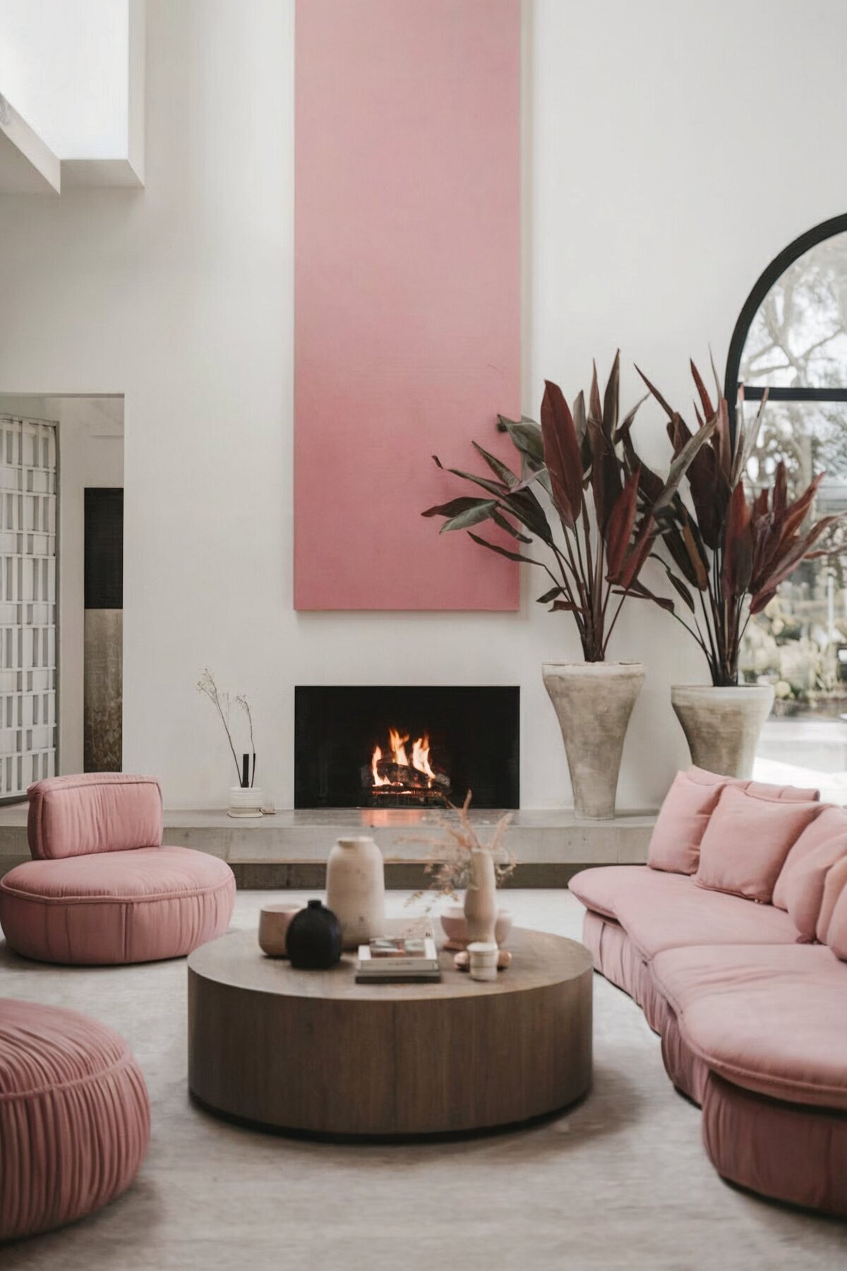 Minimalist living room ideas pink