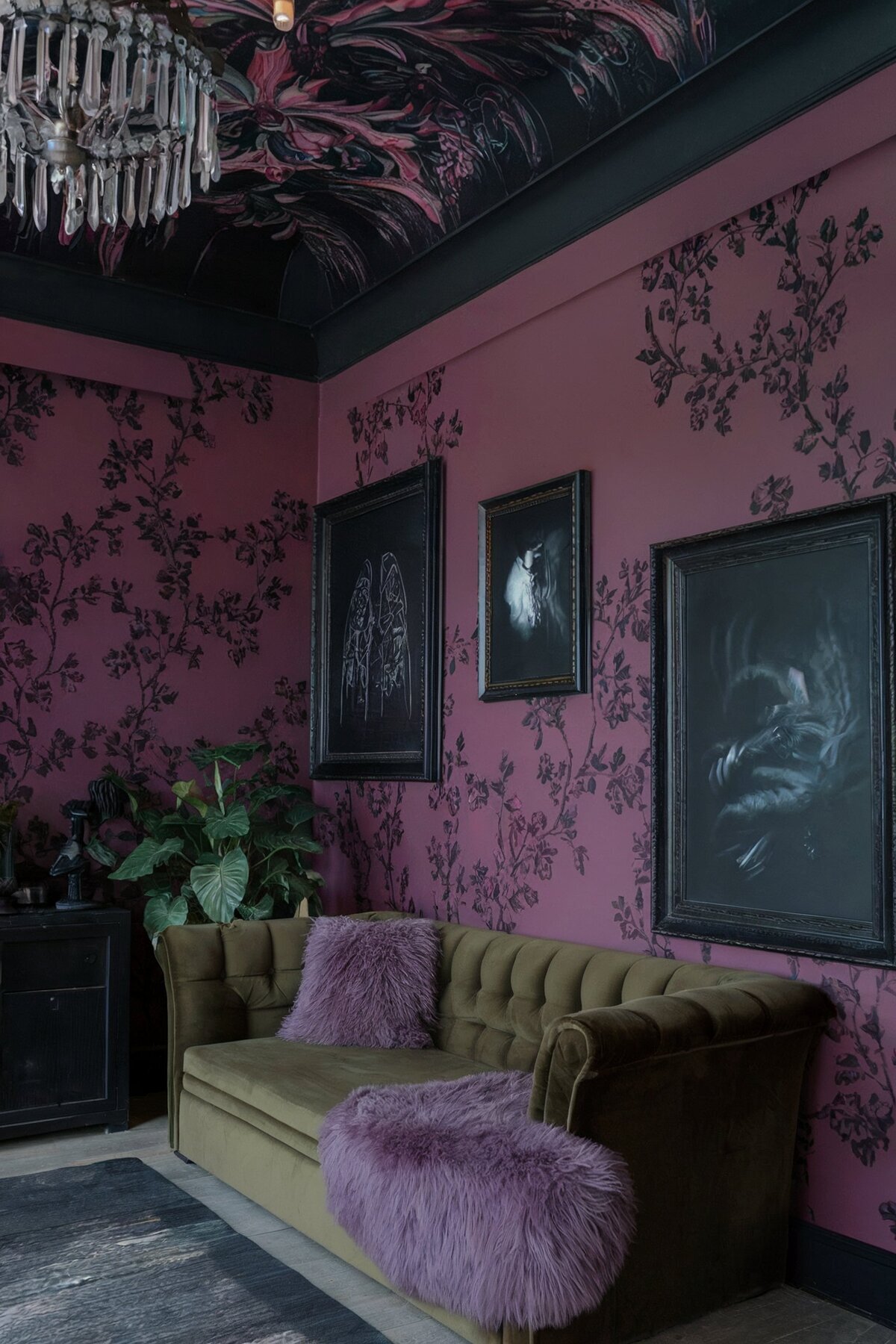 Minimalist living room ideas purple gothic1