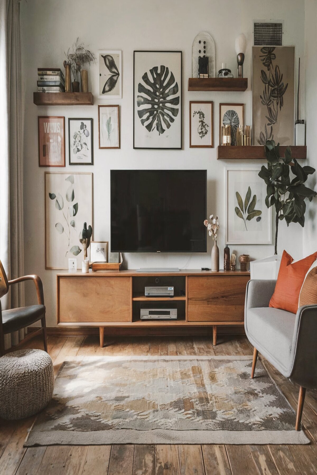 Minimalist living room ideas tv and wall decor