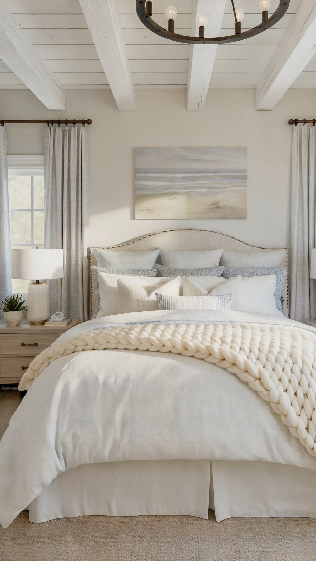 Modern Cozy White Boho Bedroom