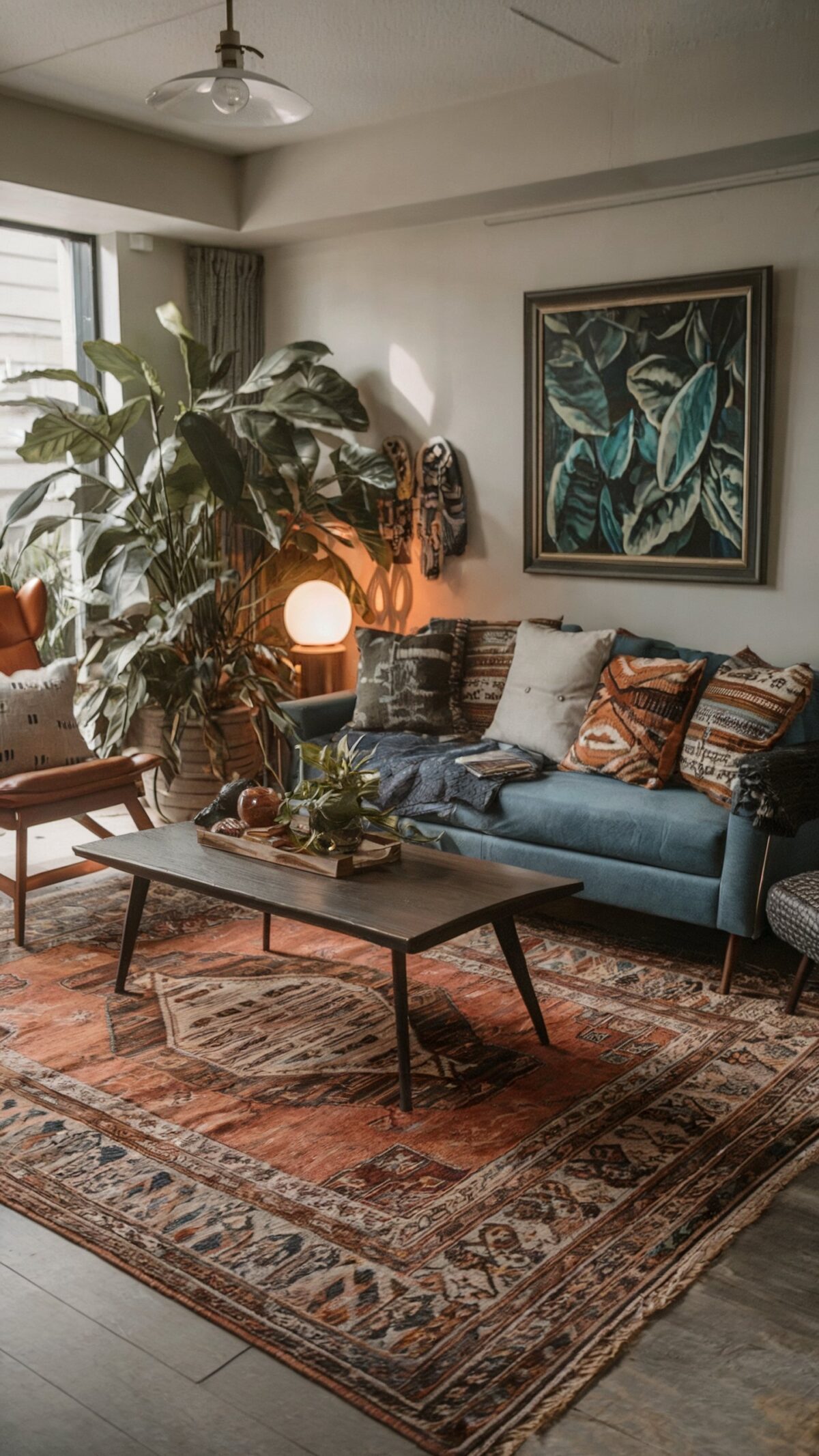 Modern Living Room Decor with Emerald Accents