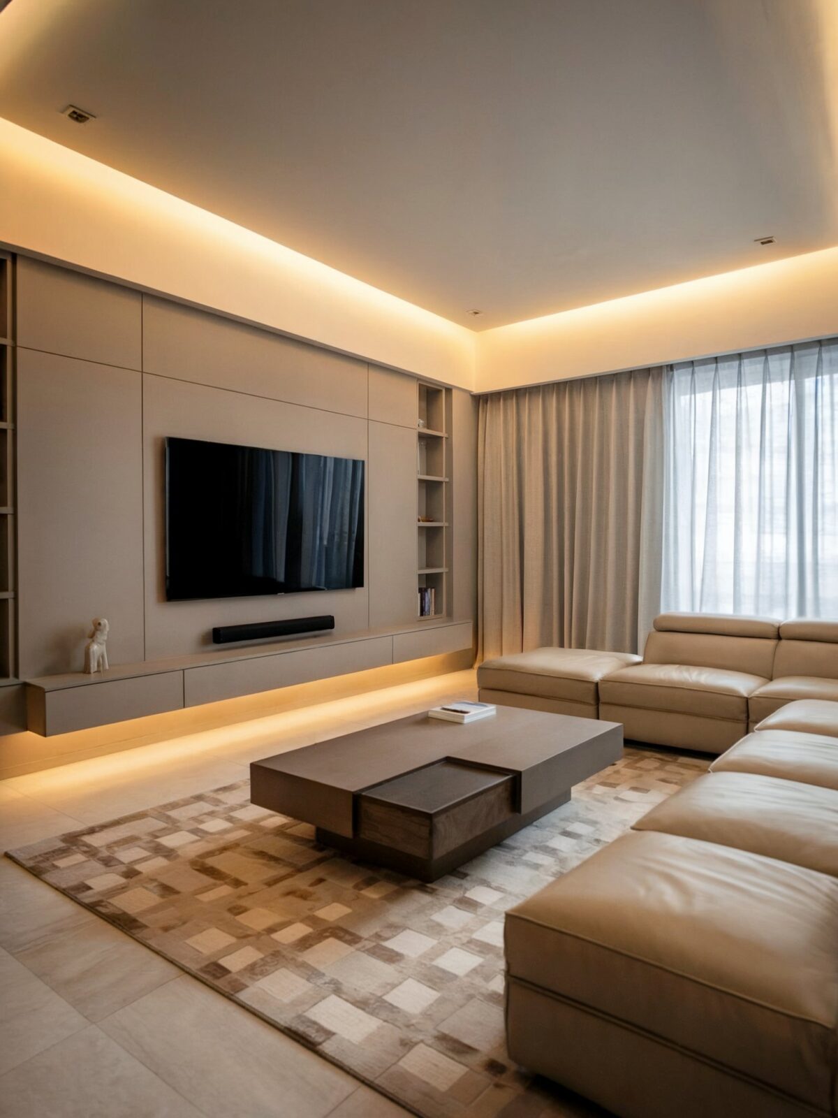 Modern Living Room Decor with a TV Wall