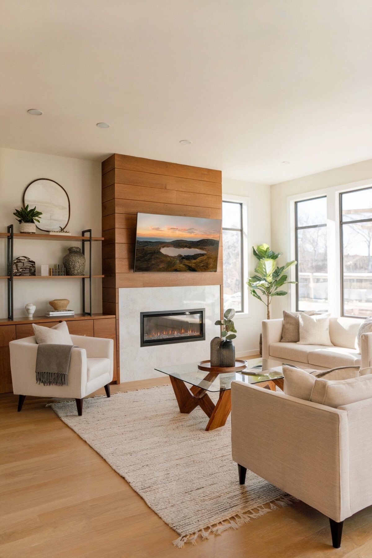 Modern Living Room Ideas with a Fireplace