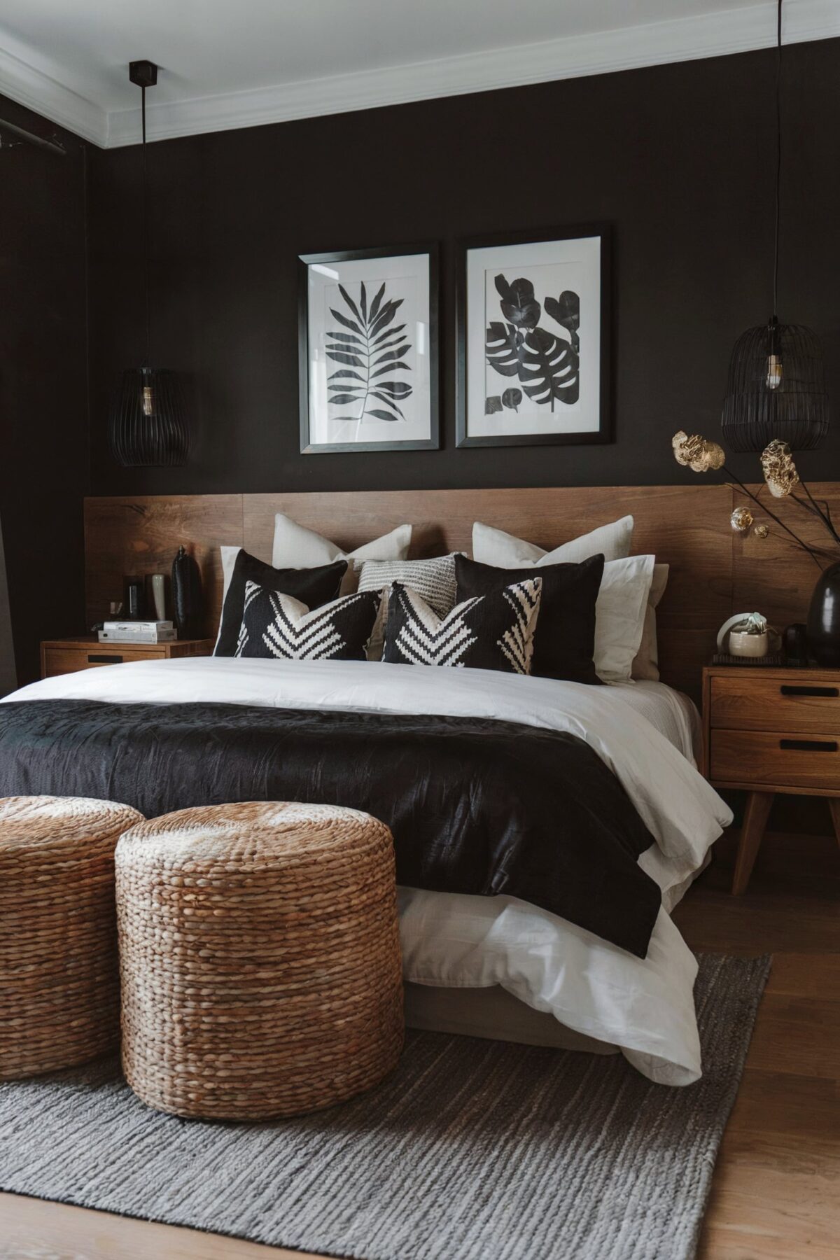 a boho black furniture bedroom ideas