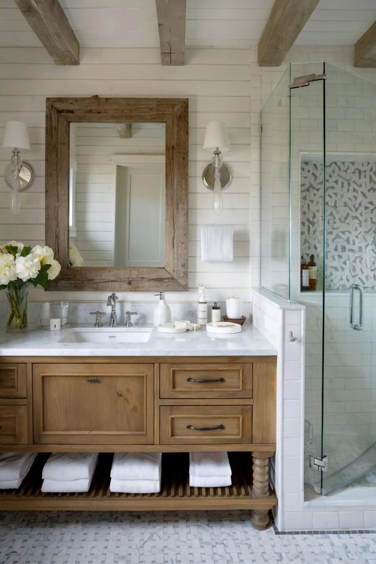 bathroom vanity lights on side of mirror farmhouse