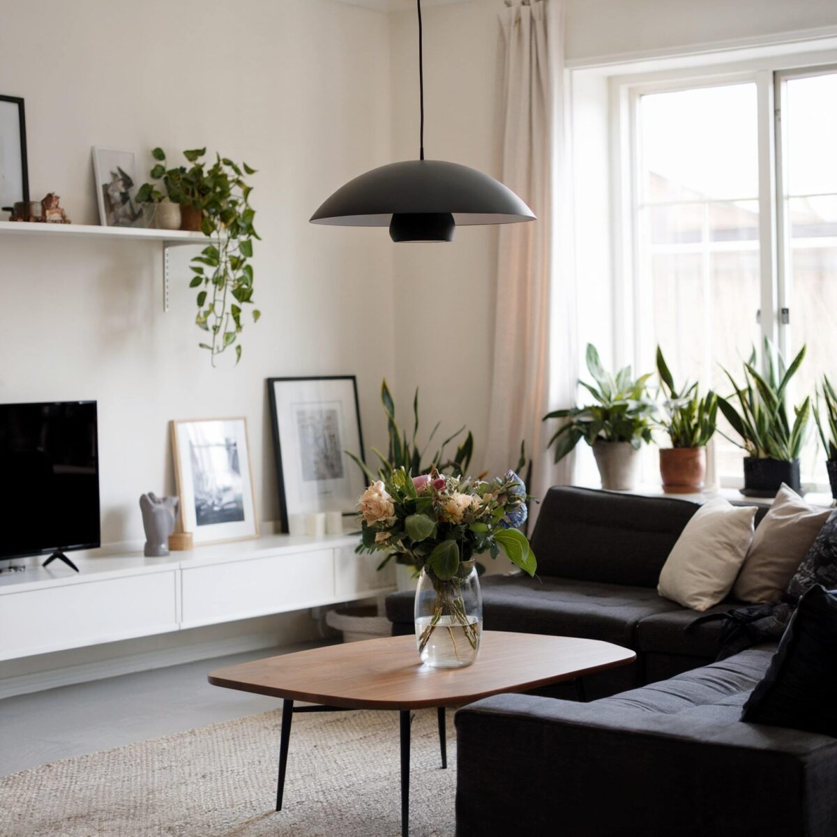 black and neutral eclectic living room design modern minimal