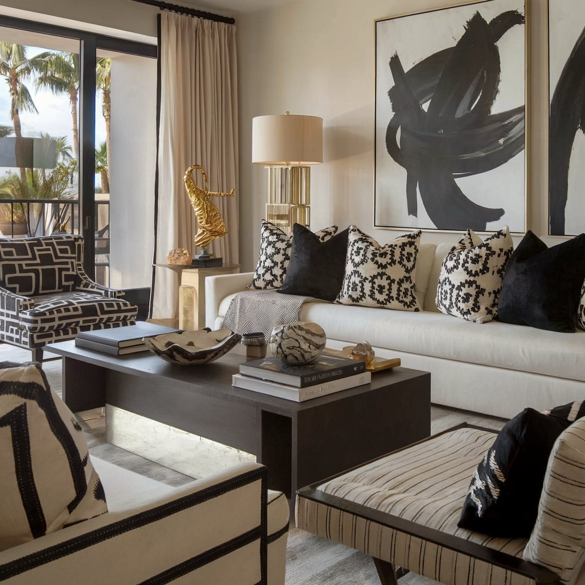 black and white living room decor luxury