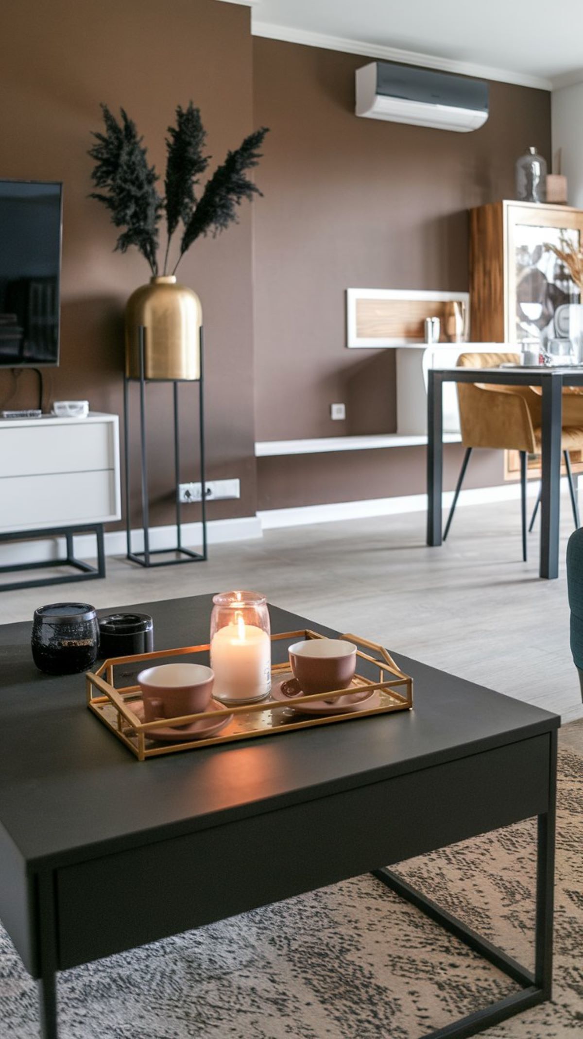 black coffee table decor living room modern rectangular coffee table black