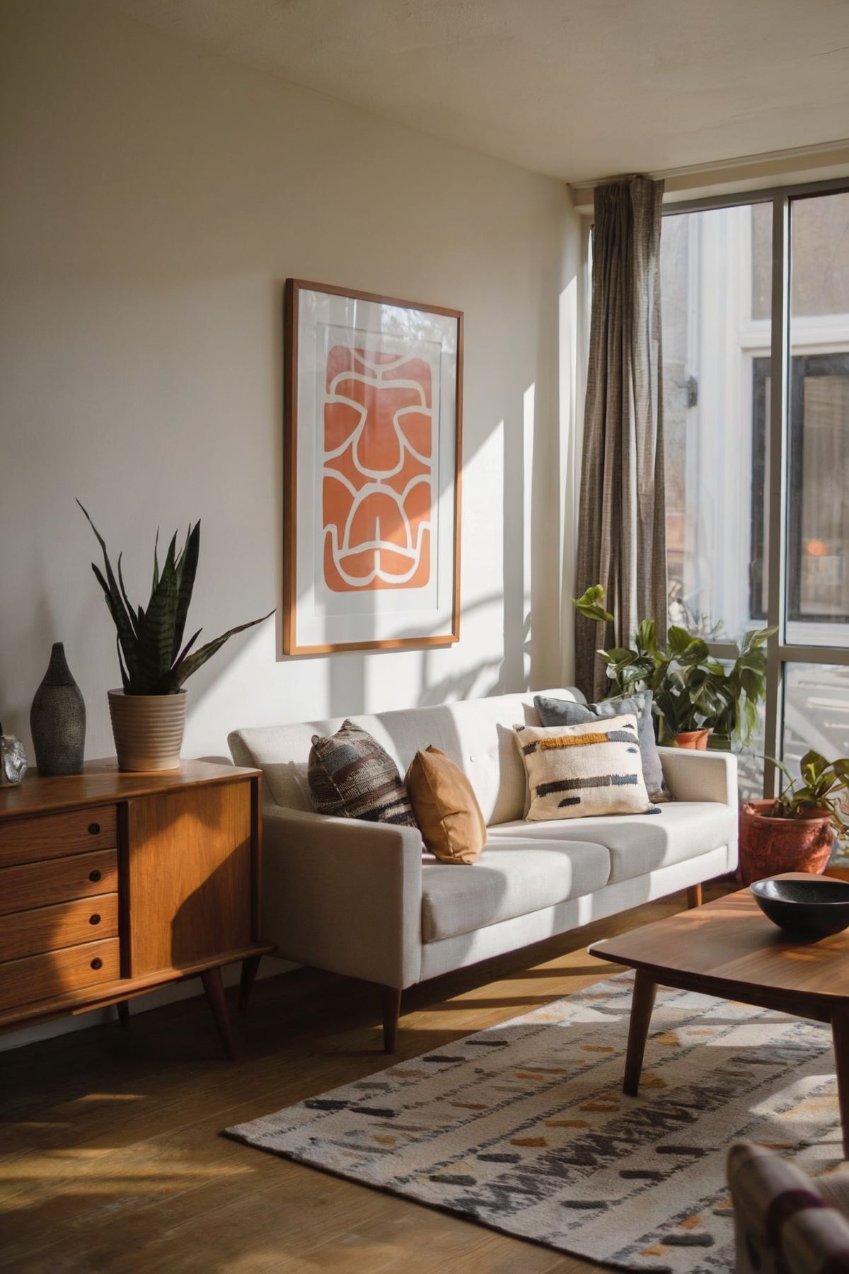 boho living room decor 70s
