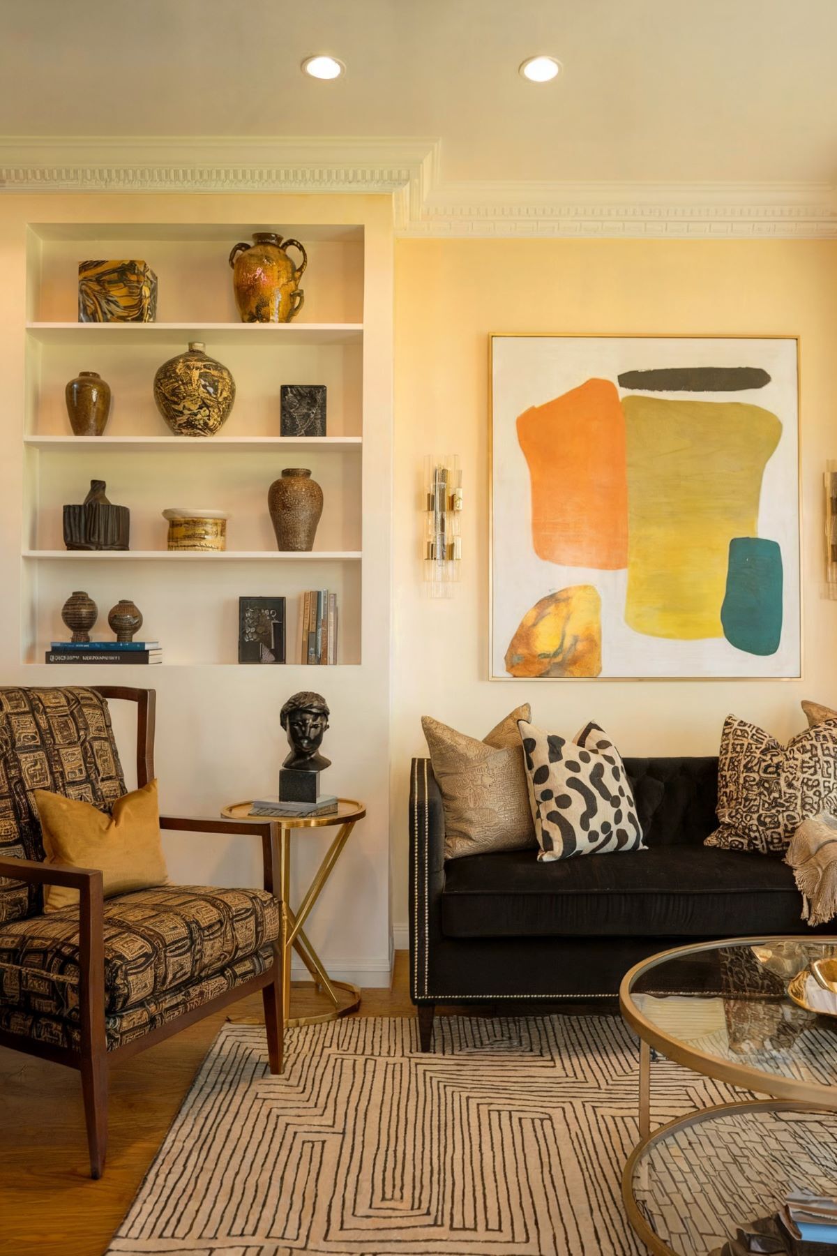 boho living room decor black and gold