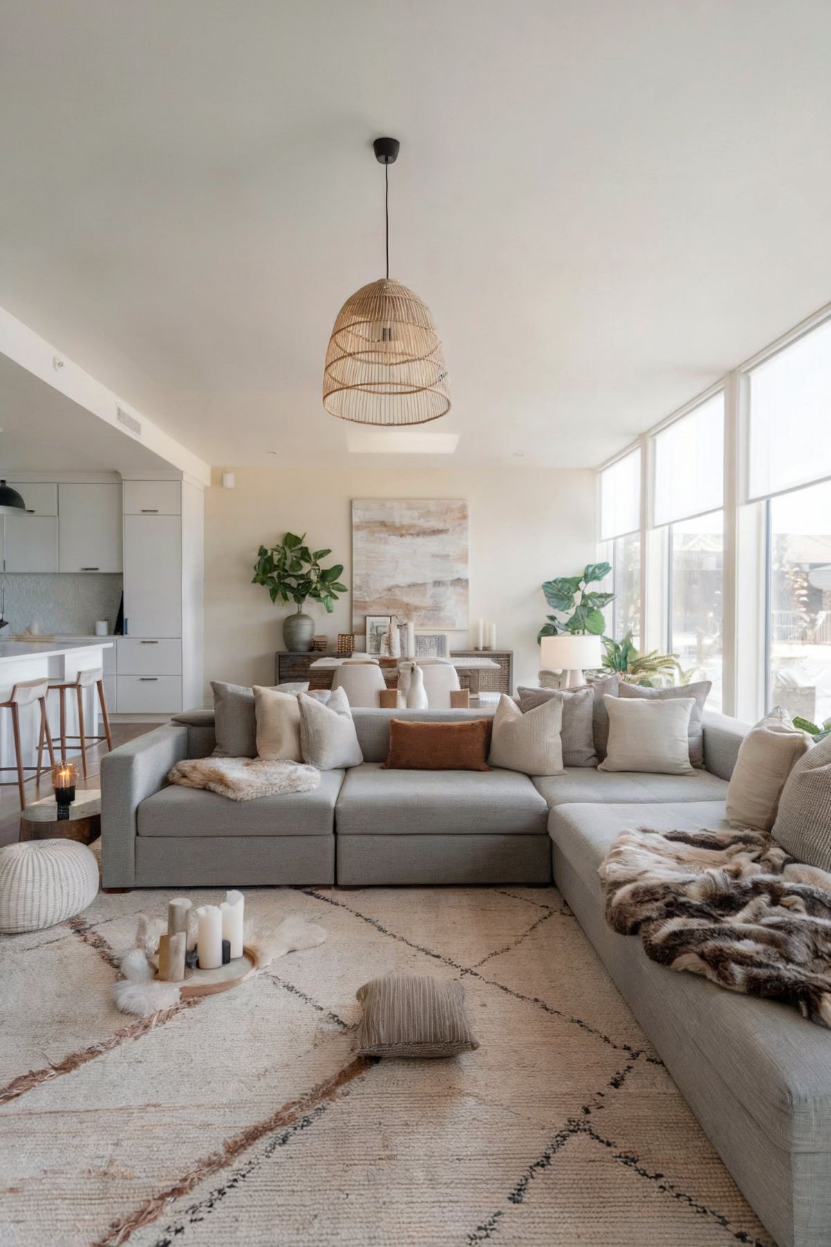 boho living room decor dark grey couch