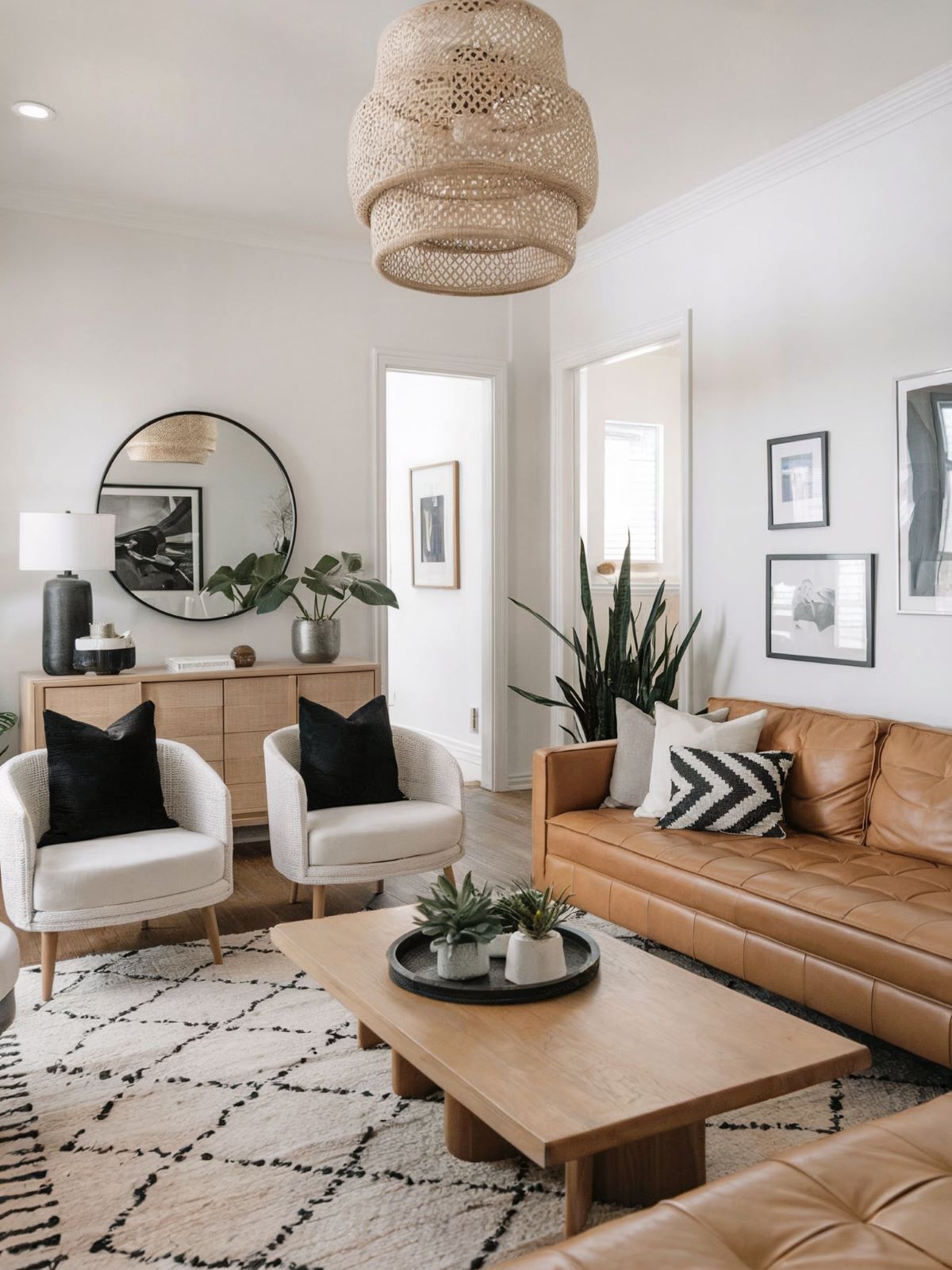 boho living room decor leather couch