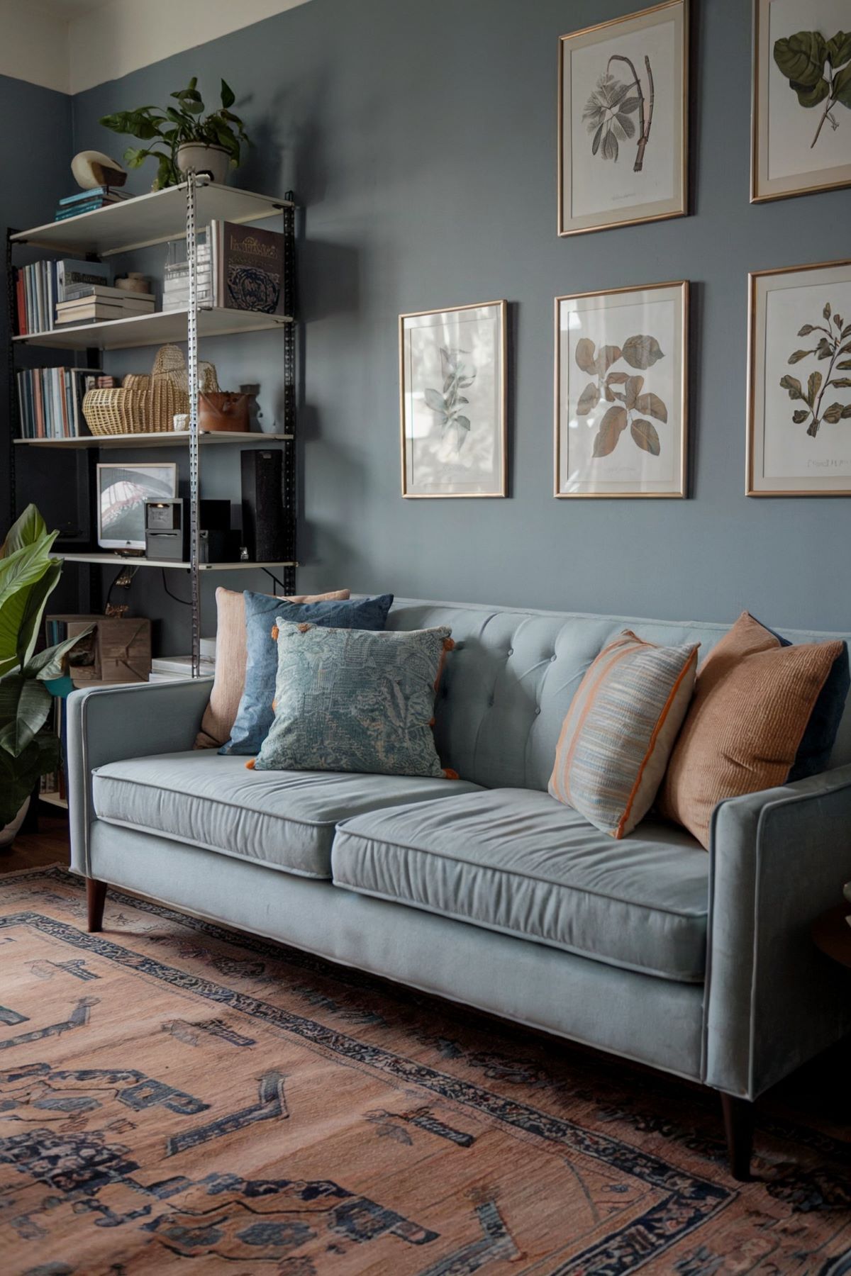 boho living room decor light blue