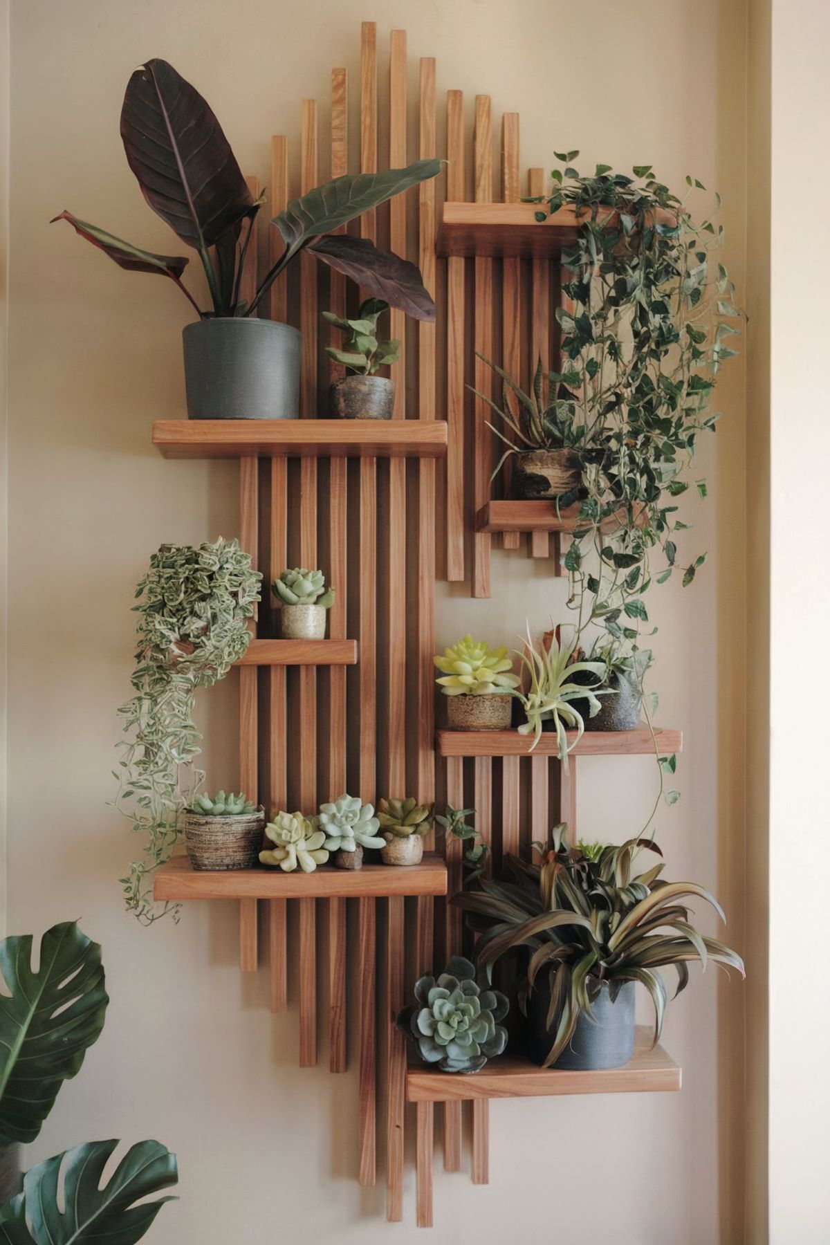 boho living room decor shelves