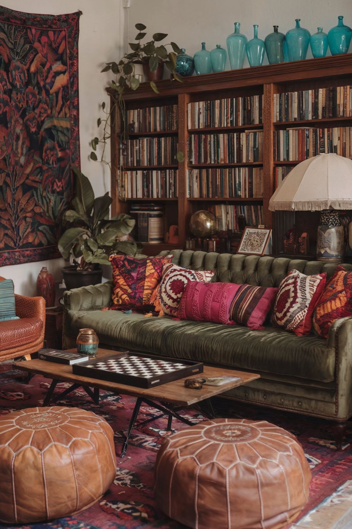 boho living room decor vintage