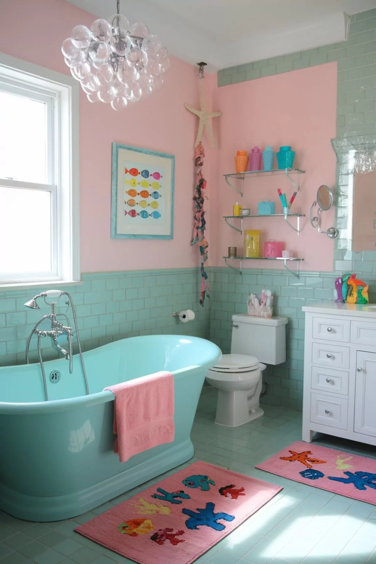 coastal small bathroom color ideas colorful palette