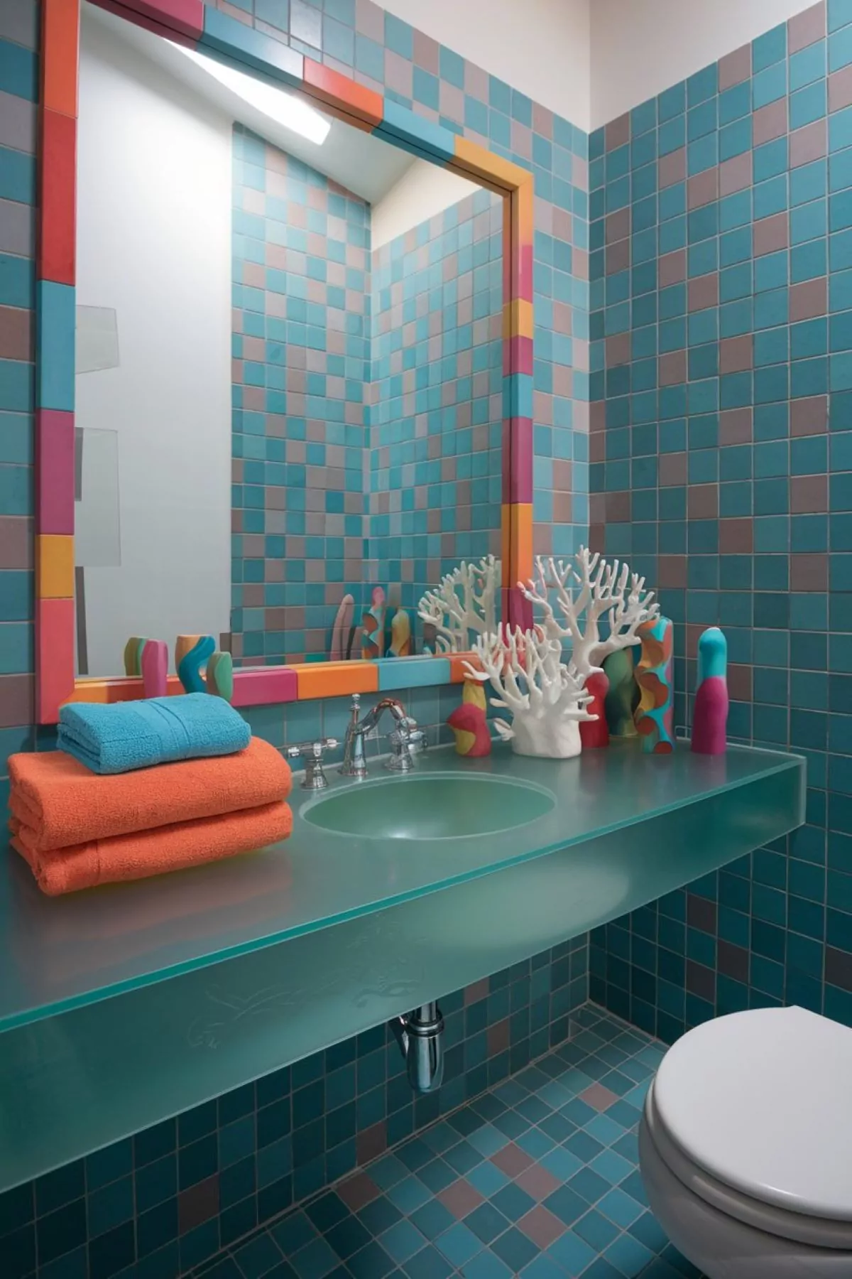 coastal small bathroom color ideas colorful theme