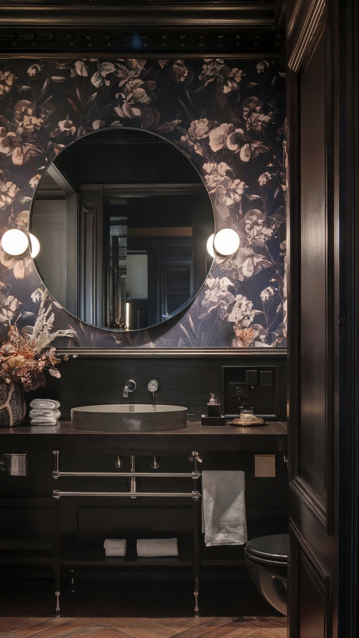 dark modern bathroom decor for men