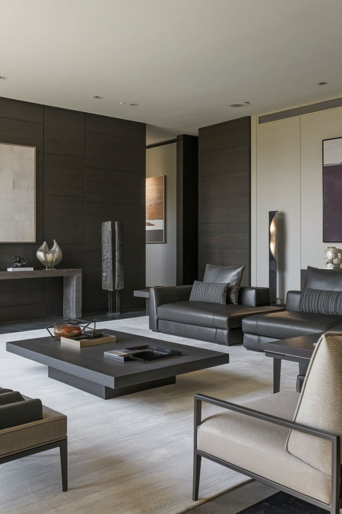 dark wood home decor living room modern featuring dark wood elements